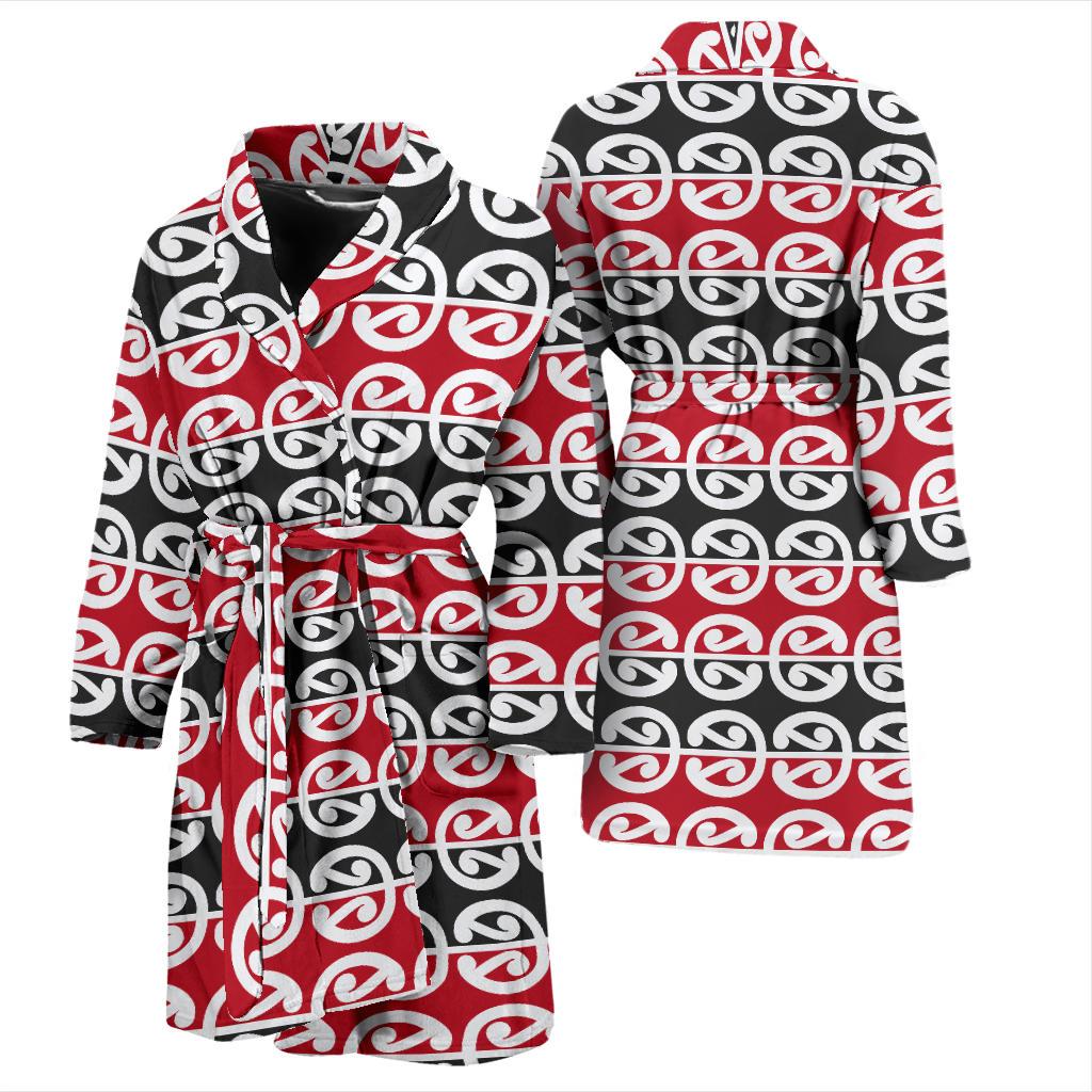 Maori Classic Themed Design Print Men Bath Robe-JTAMIGO.COM