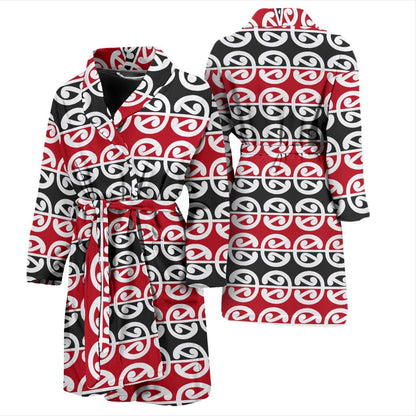Maori Classic Themed Design Print Men Bath Robe-JTAMIGO.COM