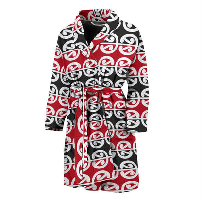 Maori Classic Themed Design Print Men Bath Robe-JTAMIGO.COM