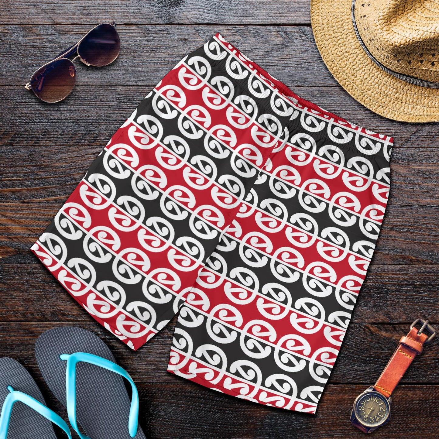 Maori Classic Themed Design Print Mens Shorts-JTAMIGO.COM