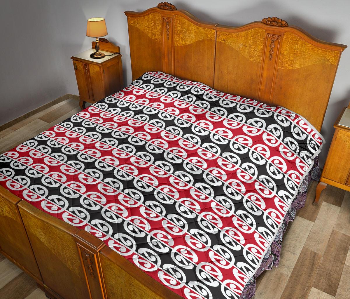 Maori Classic Themed Design Print Premium Quilt-JTAMIGO.COM