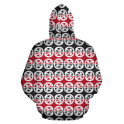 Maori Classic Themed Design Print Pullover Hoodie