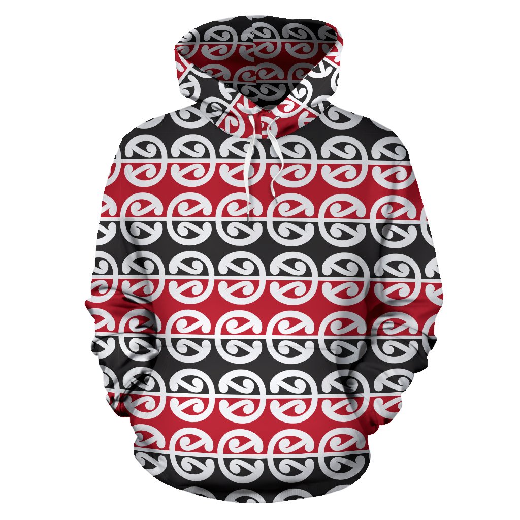 Maori Classic Themed Design Print Pullover Hoodie