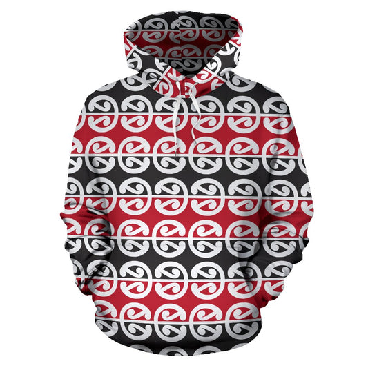 Maori Classic Themed Design Print Pullover Hoodie