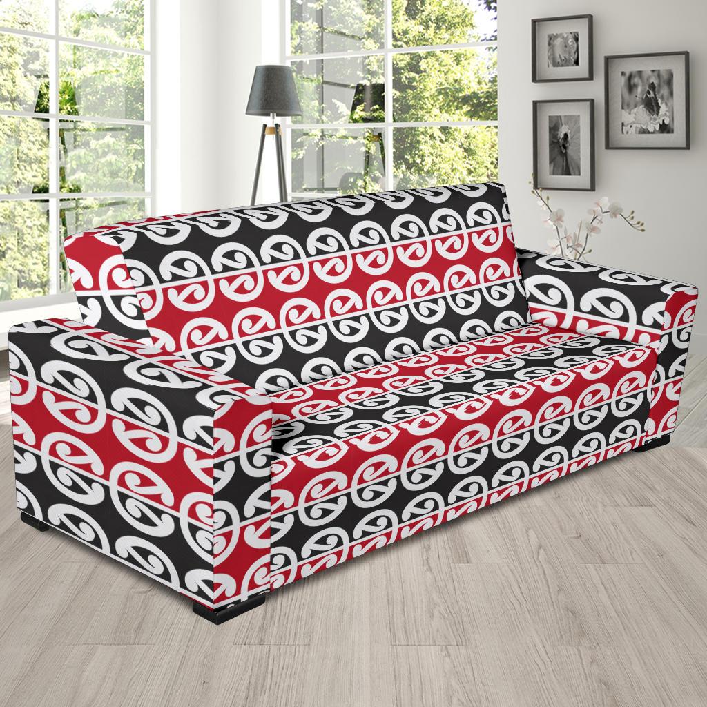 Maori Classic Themed Design Print Sofa Slipcover-JTAMIGO.COM