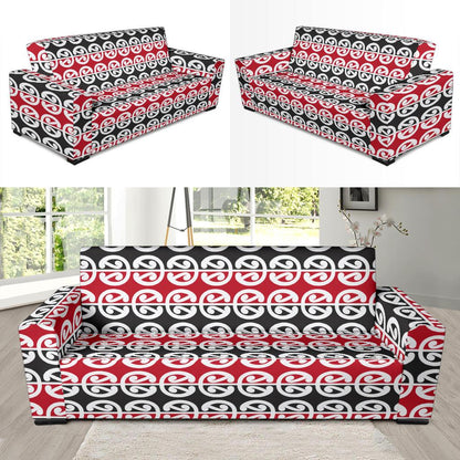 Maori Classic Themed Design Print Sofa Slipcover-JTAMIGO.COM
