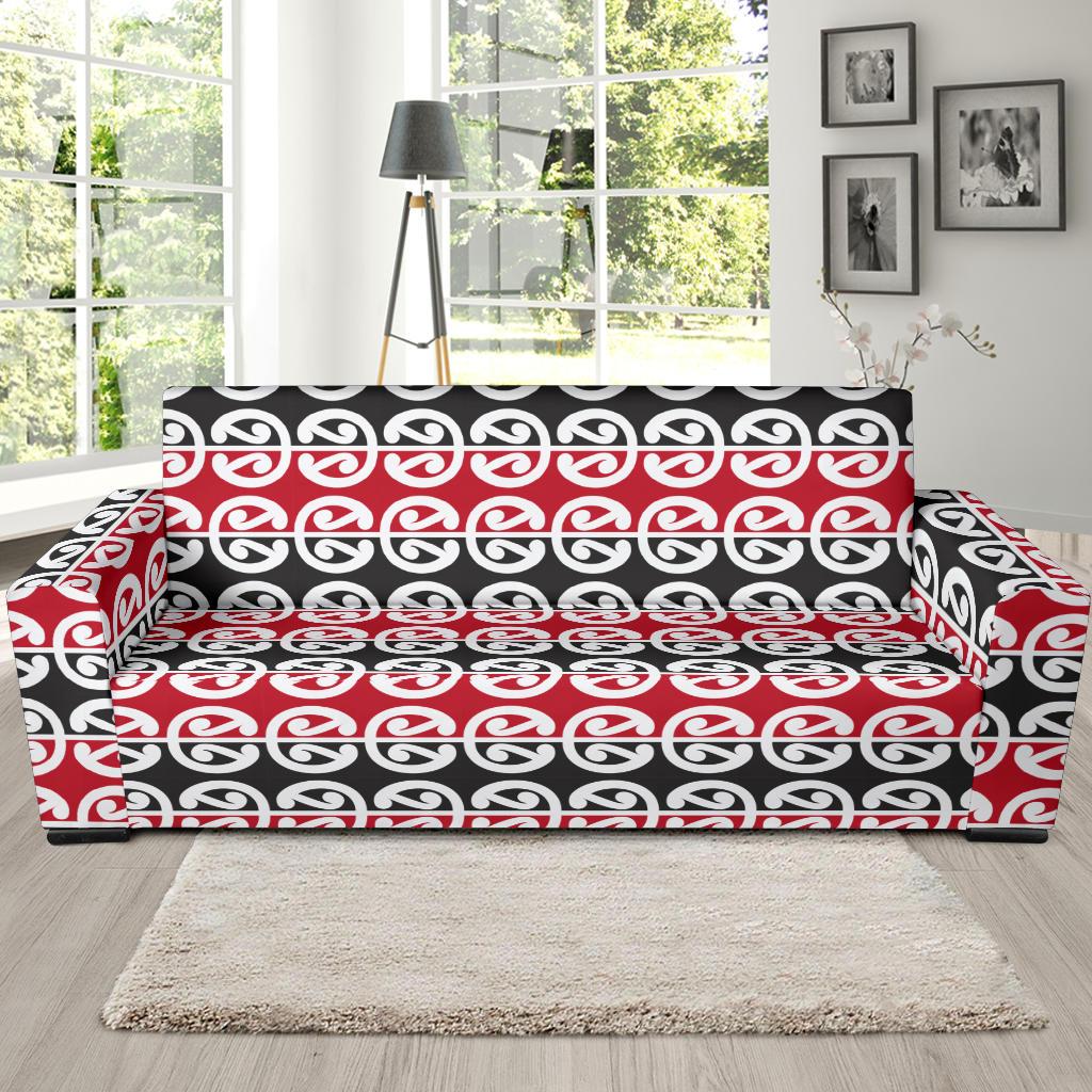 Maori Classic Themed Design Print Sofa Slipcover-JTAMIGO.COM