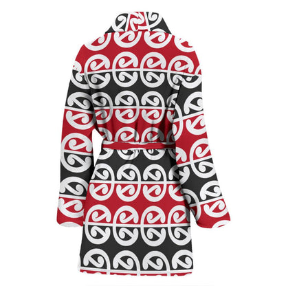 Maori Classic Themed Design Print Women Bath Robe-JTAMIGO.COM