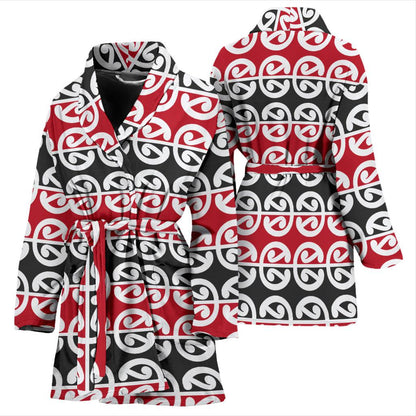 Maori Classic Themed Design Print Women Bath Robe-JTAMIGO.COM