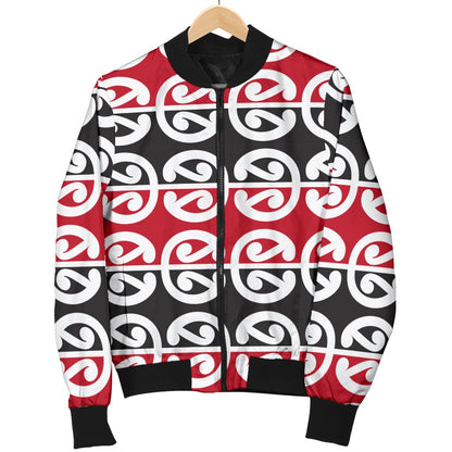 Maori Classic Themed Design Print Women Casual Bomber Jacket