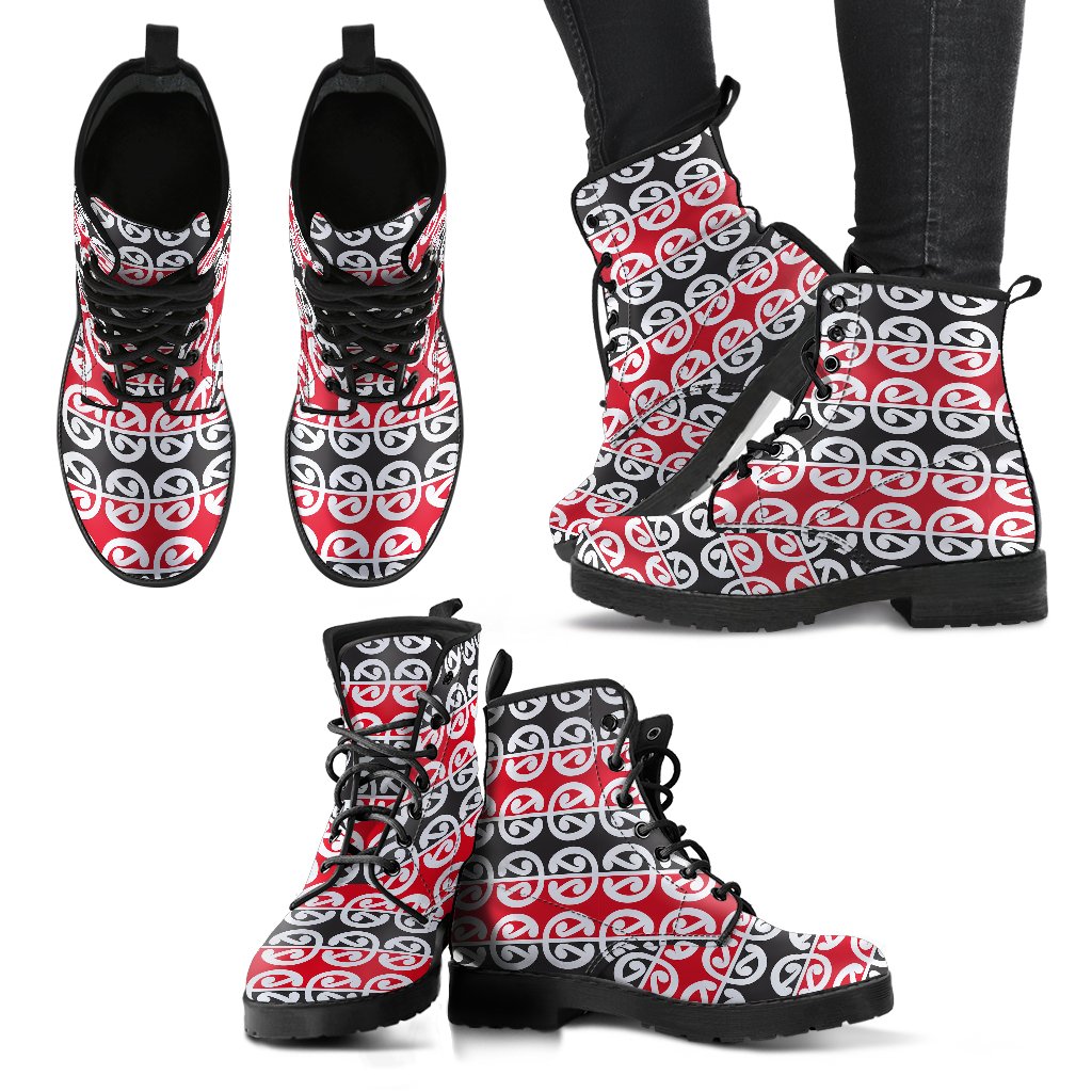 Maori Classic Themed Design Print Women Leather Boots-JTAMIGO.COM