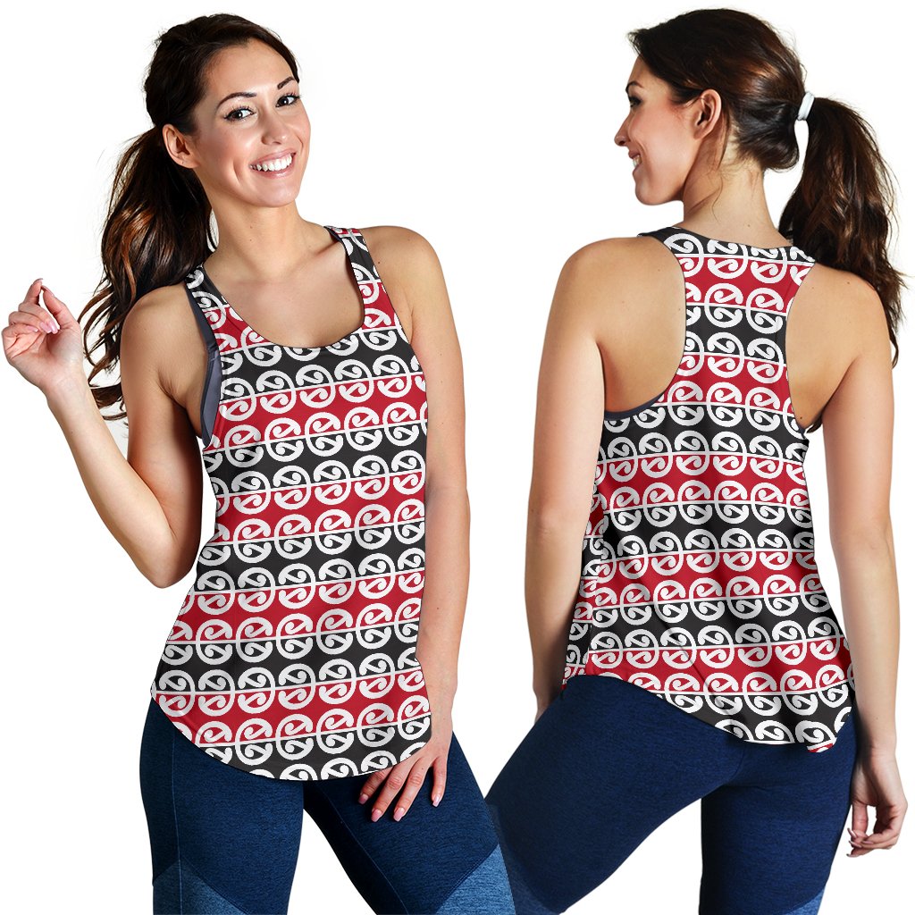 Maori Classic Themed Design Print Women Racerback Tank Top
