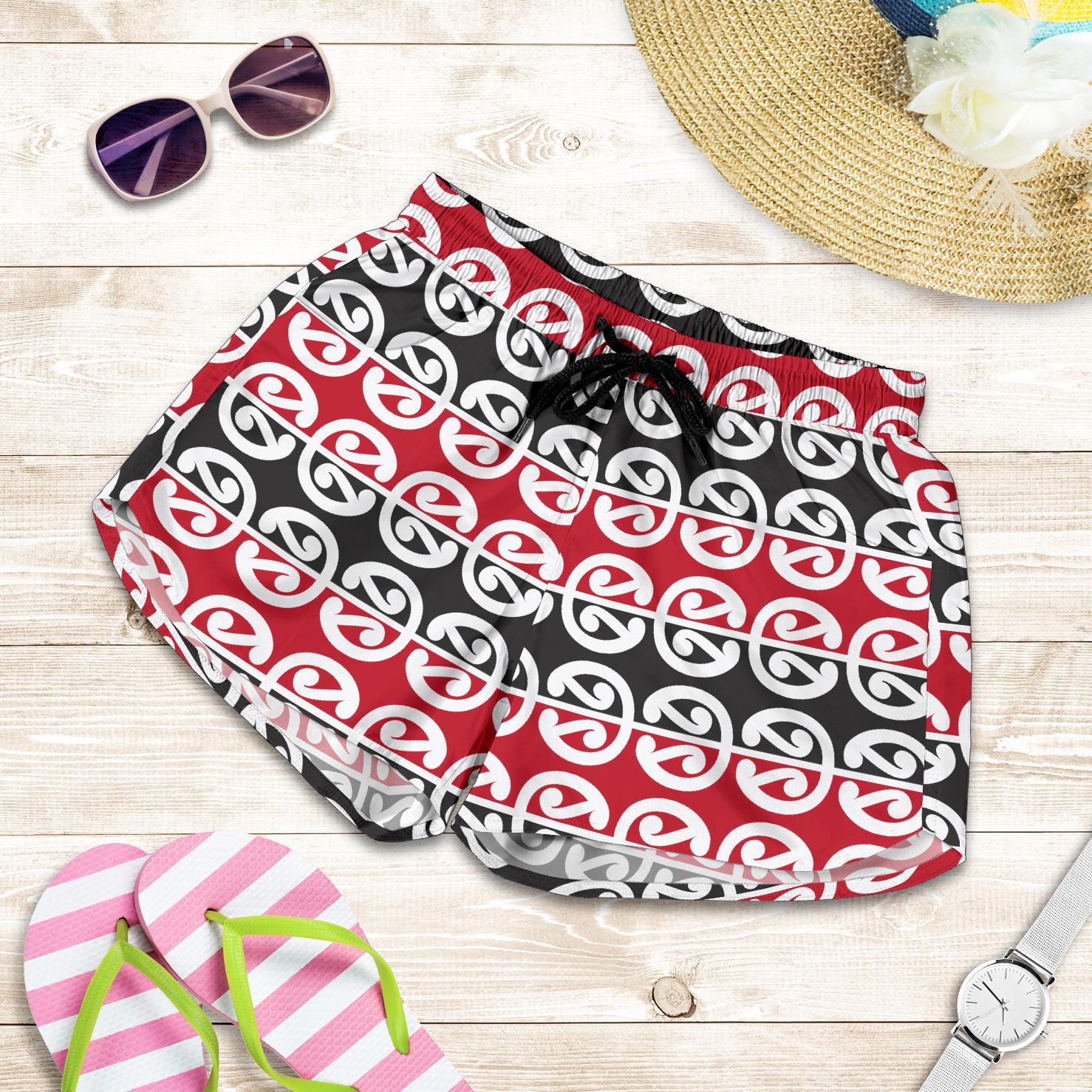 Maori Classic Themed Design Print Women Shorts-JTAMIGO.COM