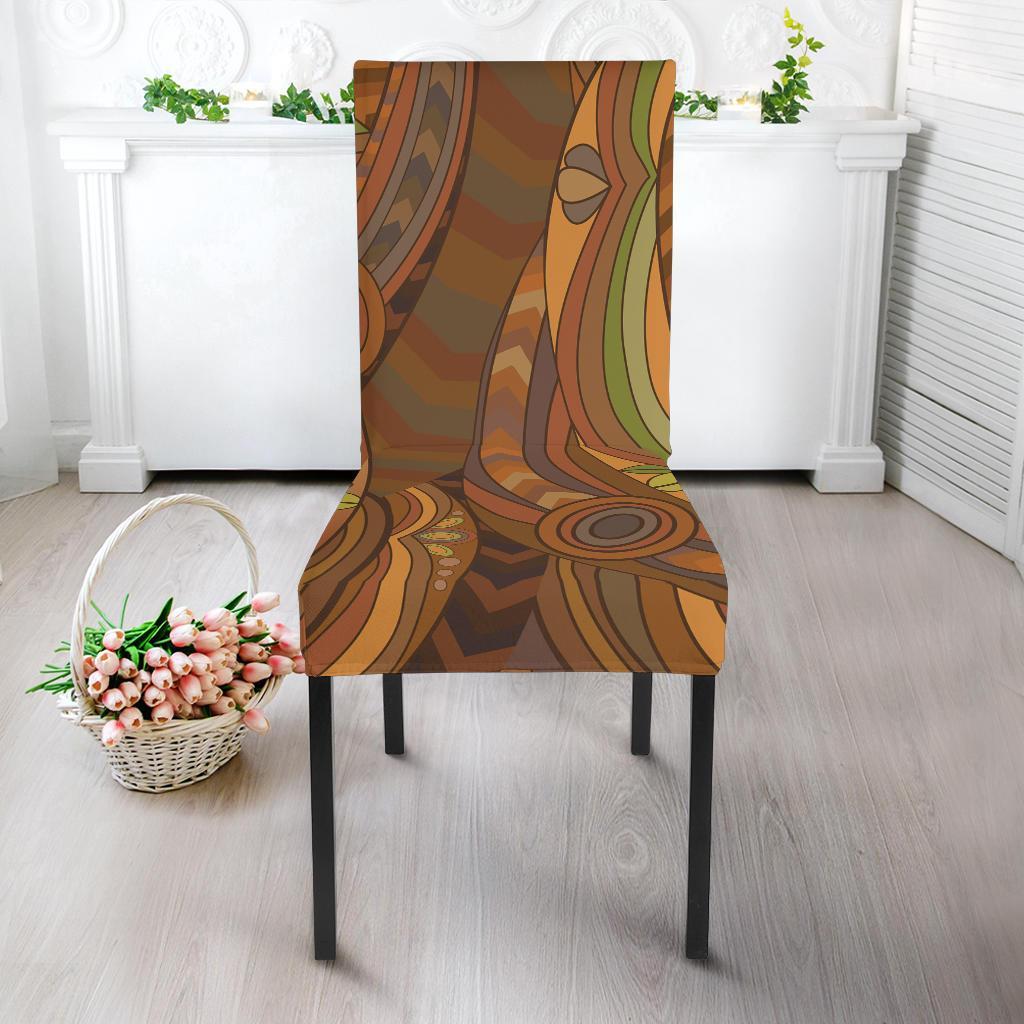 Maori Ornament Design Print Dining Chair Slipcover-JTAMIGO.COM