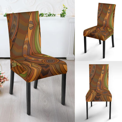 Maori Ornament Design Print Dining Chair Slipcover-JTAMIGO.COM
