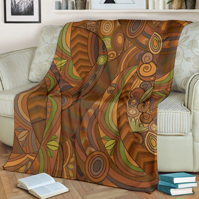 Maori Ornament Design Print Fleece Blanket