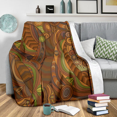 Maori Ornament Design Print Fleece Blanket