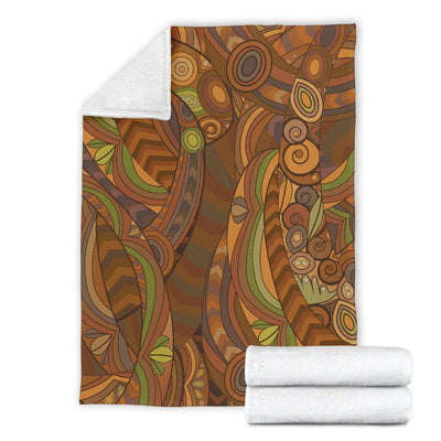 Maori Ornament Design Print Fleece Blanket