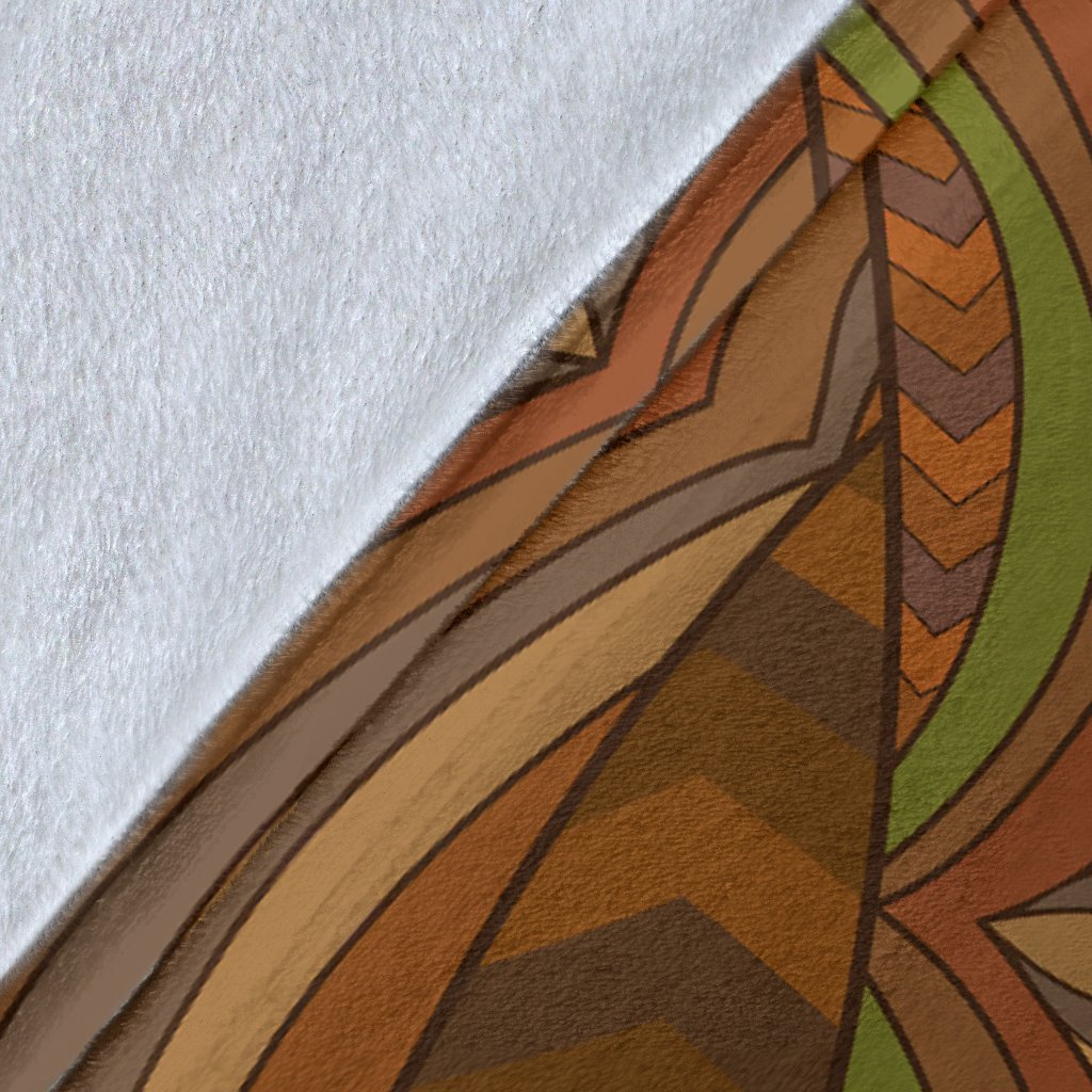 Maori Ornament Design Print Fleece Blanket
