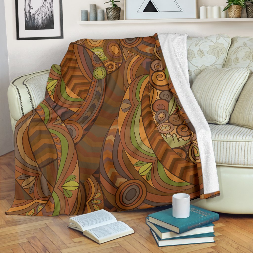 Maori Ornament Design Print Fleece Blanket