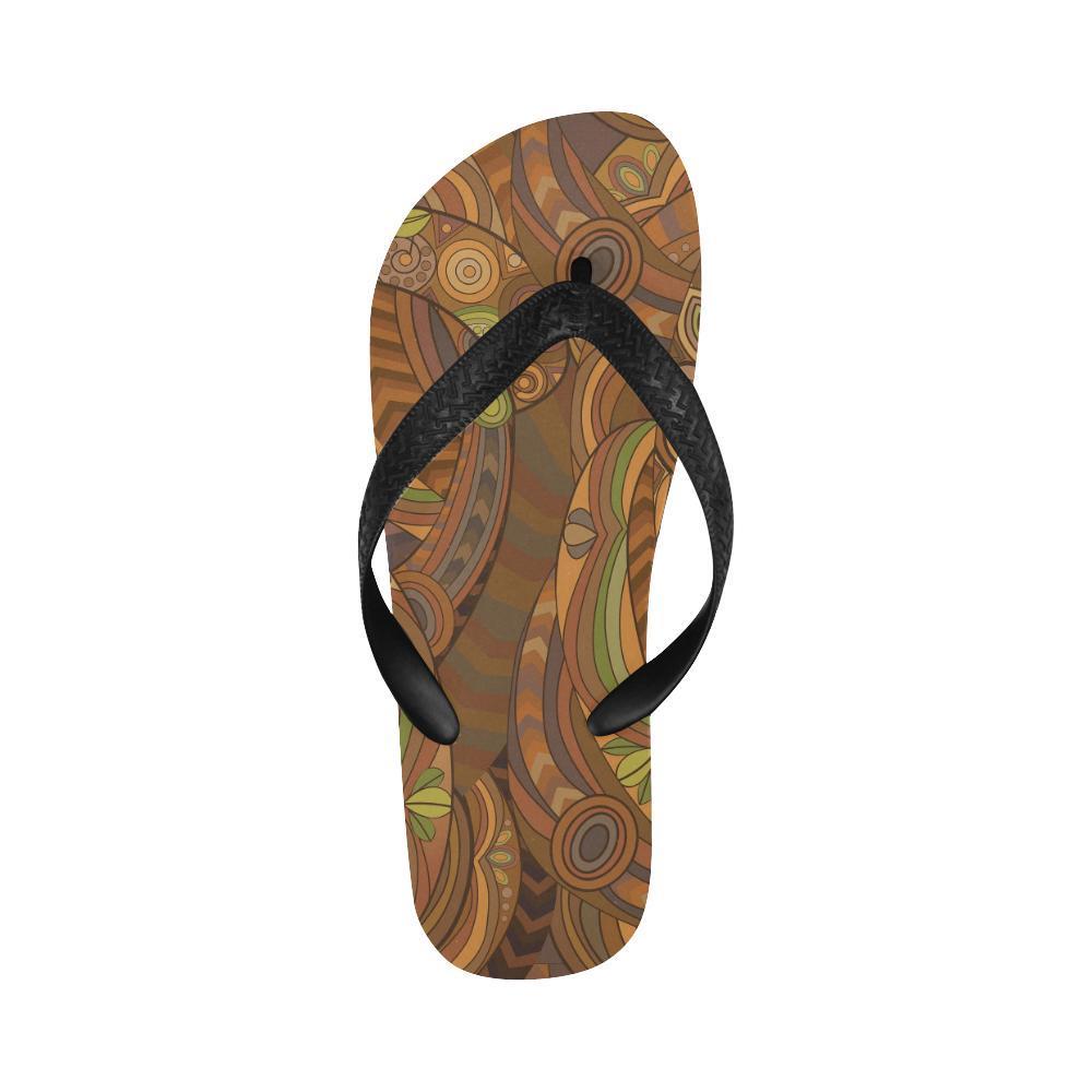 Maori Ornament Design Print Flip Flops-JTAMIGO.COM