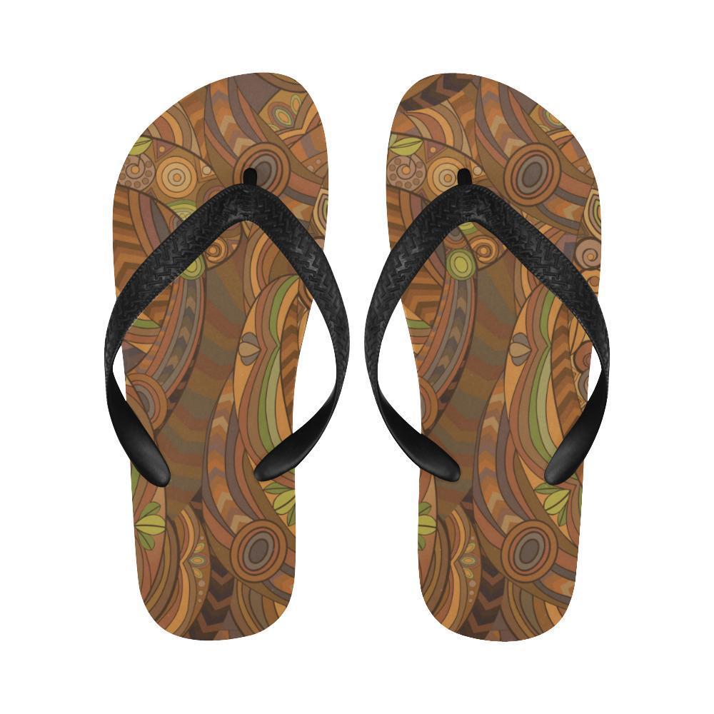Maori Ornament Design Print Flip Flops-JTAMIGO.COM