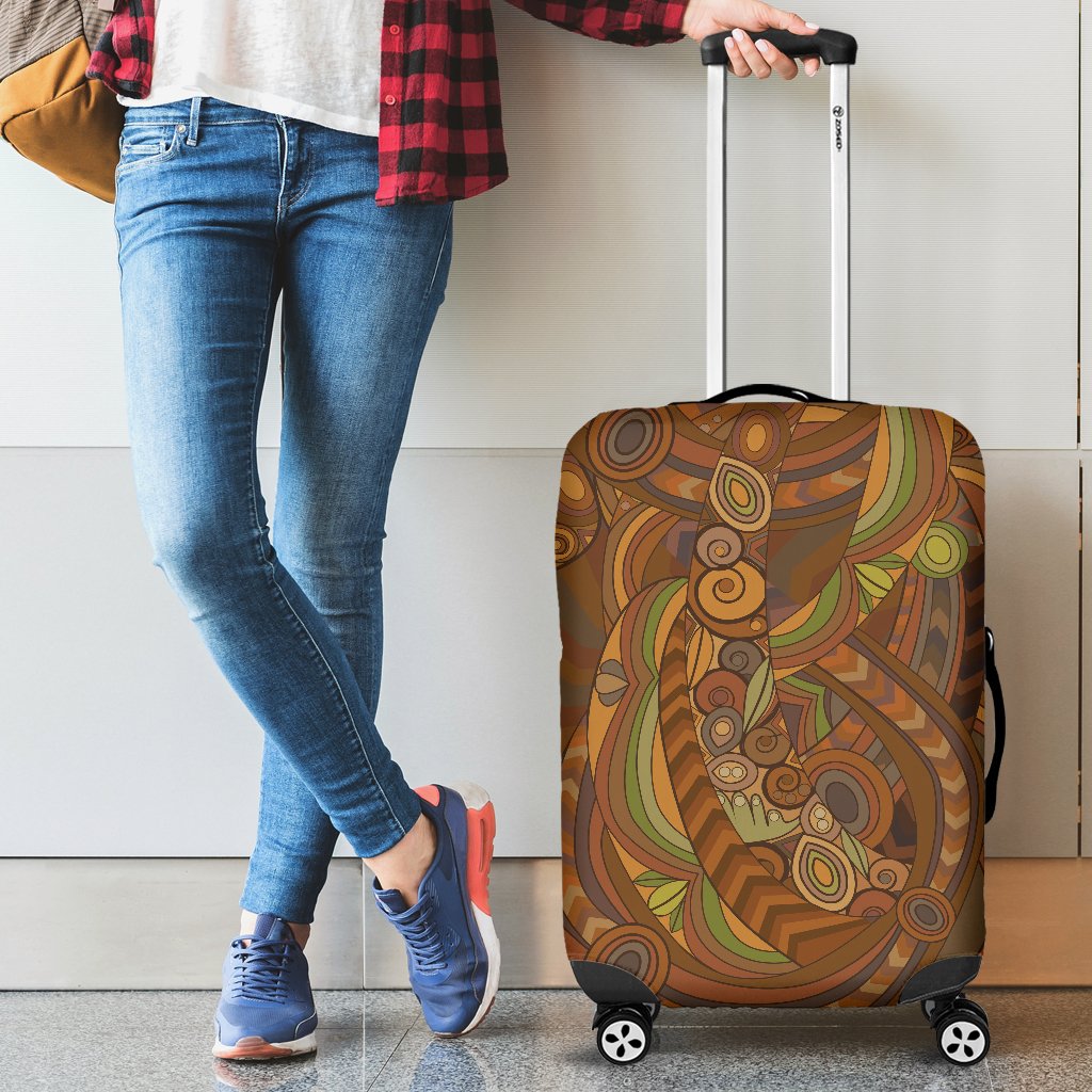 Maori Ornament Design Print Luggage Cover Protector