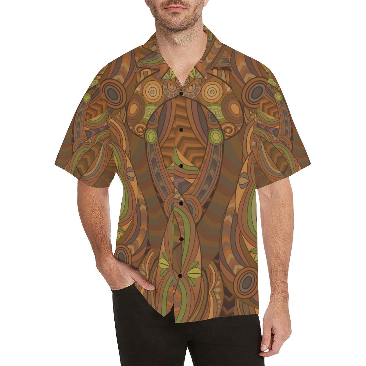Maori Ornament Design Print Men Aloha Hawaiian Shirt