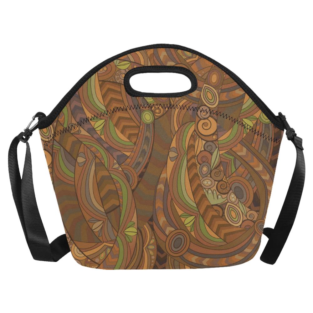 Maori Ornament Design Print Neoprene Lunch Bag (Model 1669)(Large)-JTAMIGO.COM