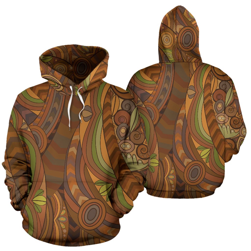 Maori Ornament Design Print Pullover Hoodie