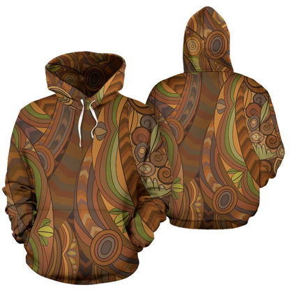 Maori Ornament Design Print Pullover Hoodie