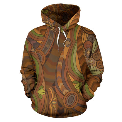 Maori Ornament Design Print Pullover Hoodie