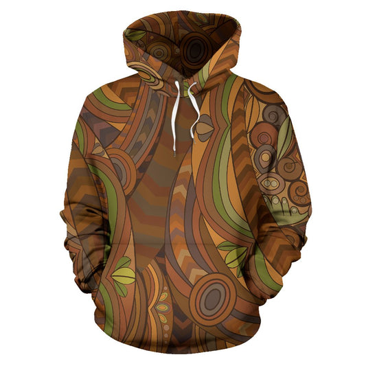 Maori Ornament Design Print Pullover Hoodie