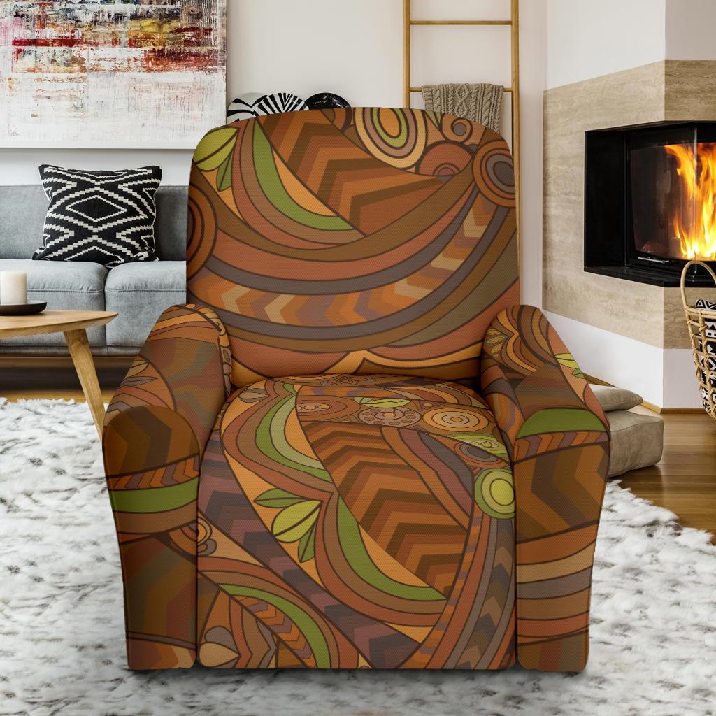 Maori Ornament Design Print Single Sofa Slipcover -JTAMIGO.COM