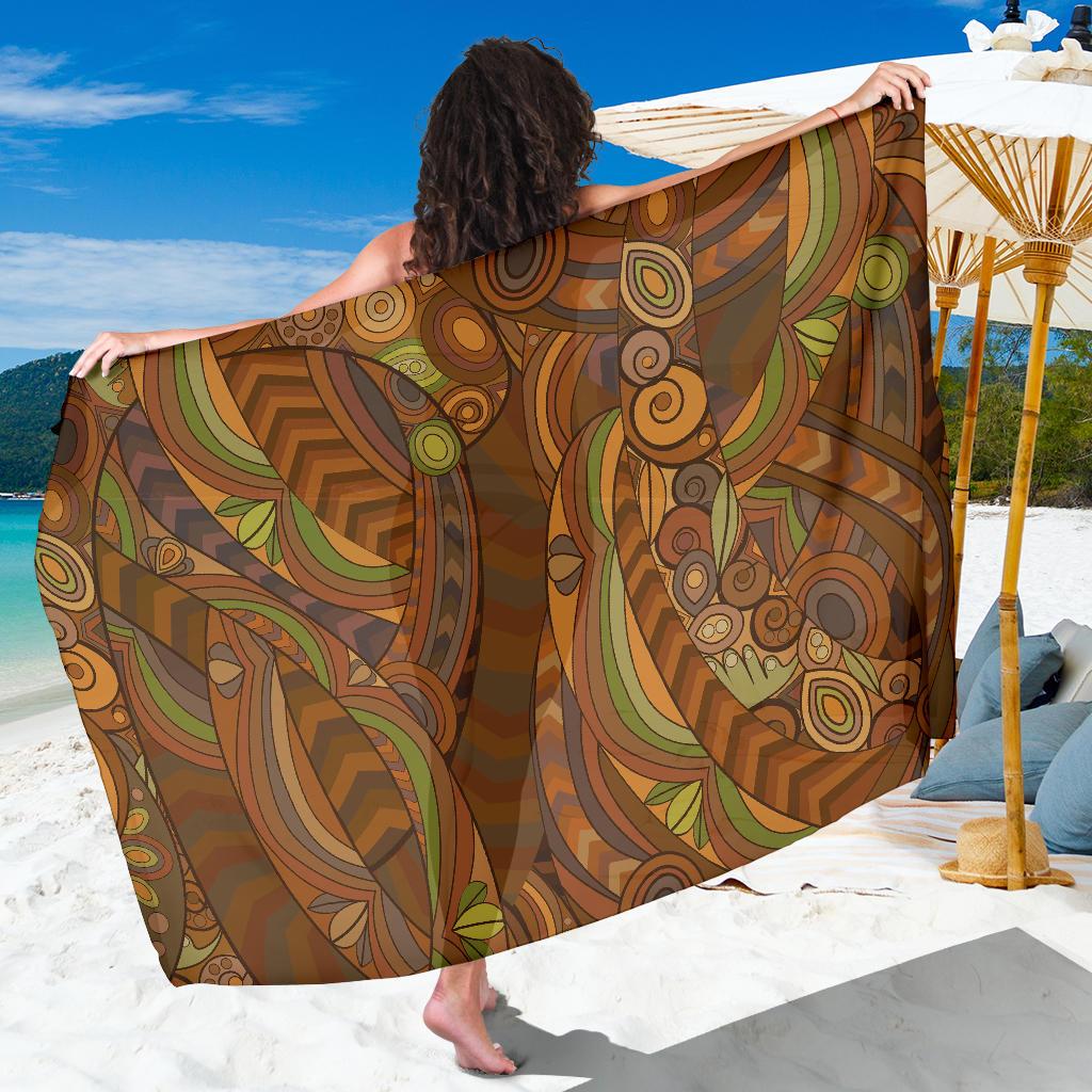 Maori Ornament Design Print Sarong Pareo Wrap