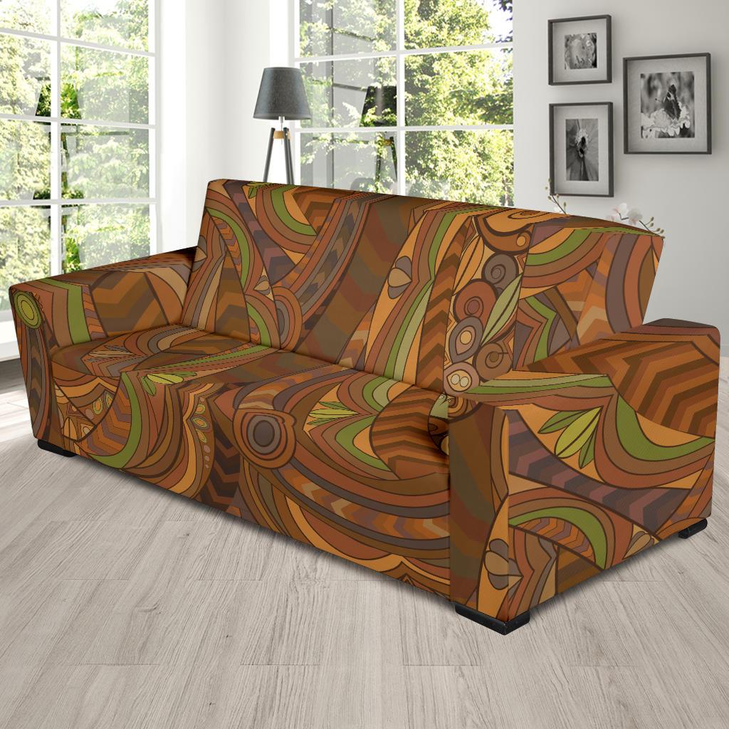 Maori Ornament Design Print Sofa Slipcover-JTAMIGO.COM