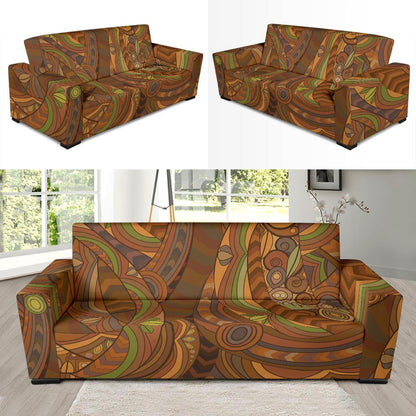 Maori Ornament Design Print Sofa Slipcover-JTAMIGO.COM