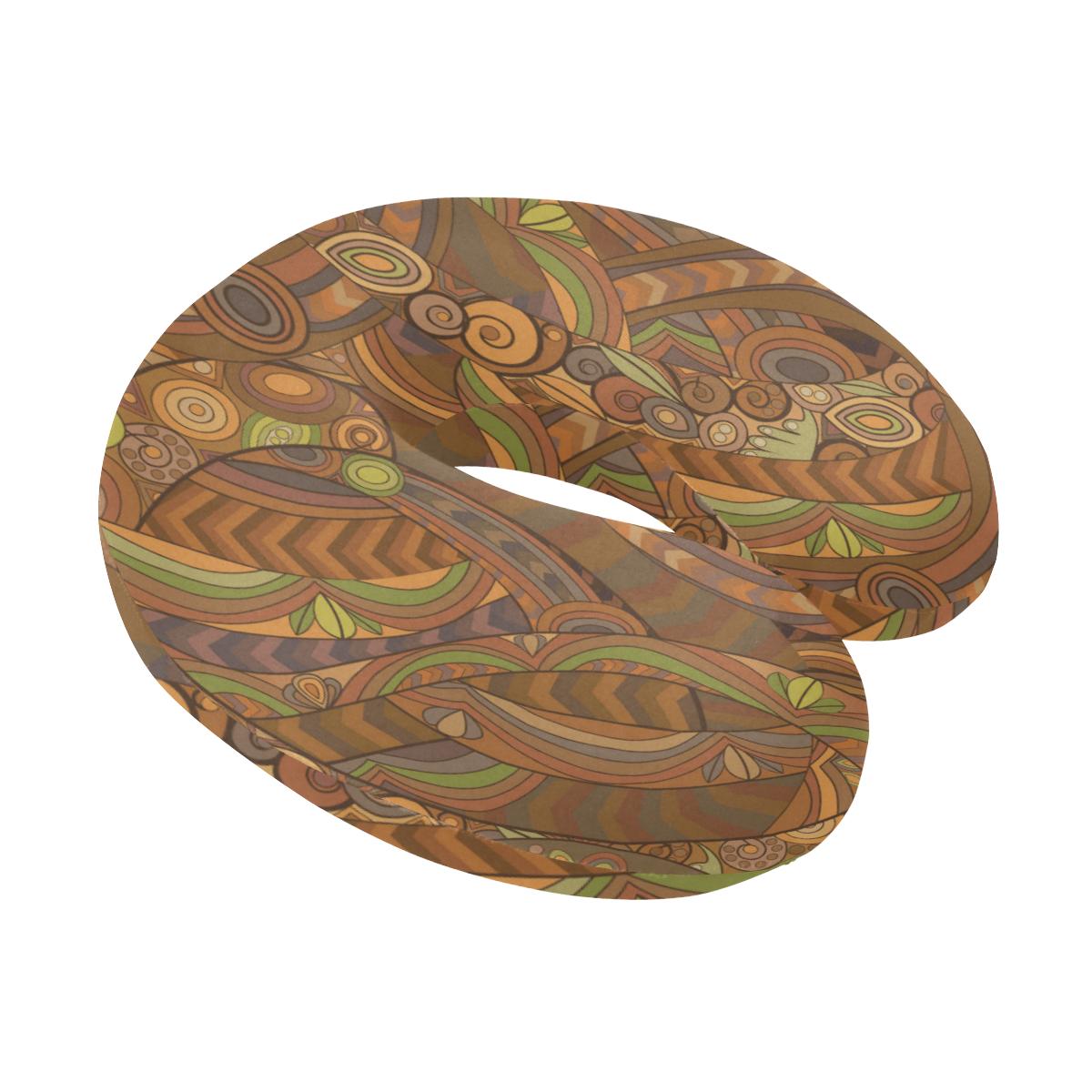 Maori Ornament Design Print U-Shaped Travel Neck Pillow-JTAMIGO.COM