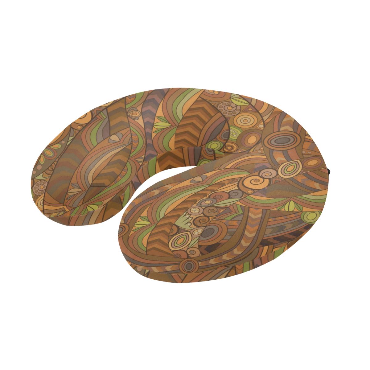 Maori Ornament Design Print U-Shaped Travel Neck Pillow-JTAMIGO.COM