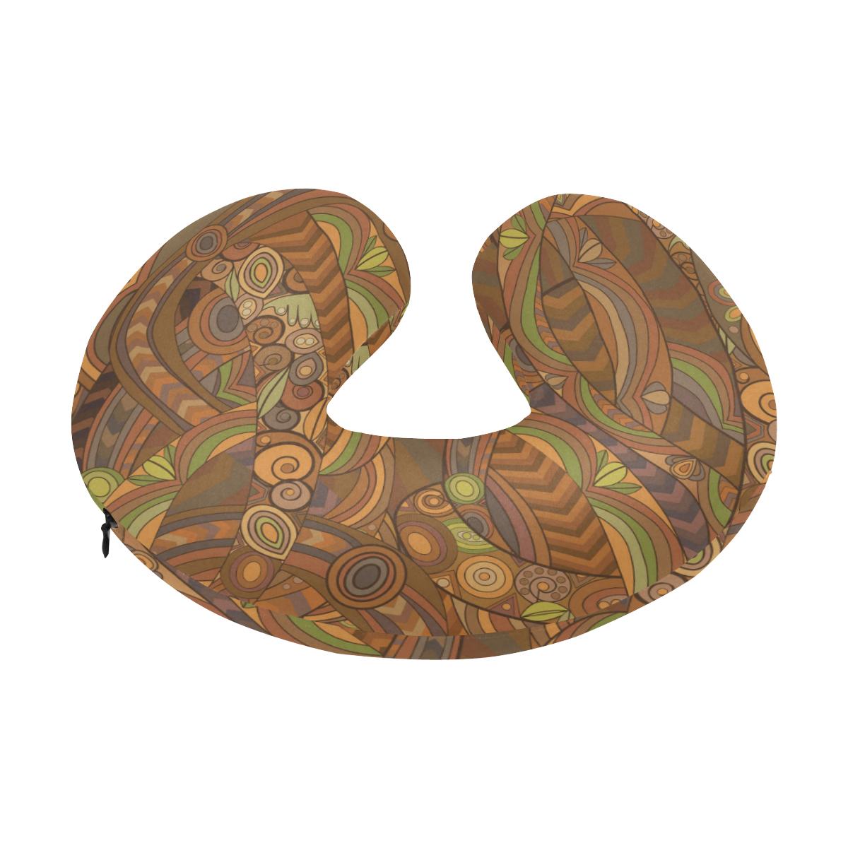 Maori Ornament Design Print U-Shaped Travel Neck Pillow-JTAMIGO.COM