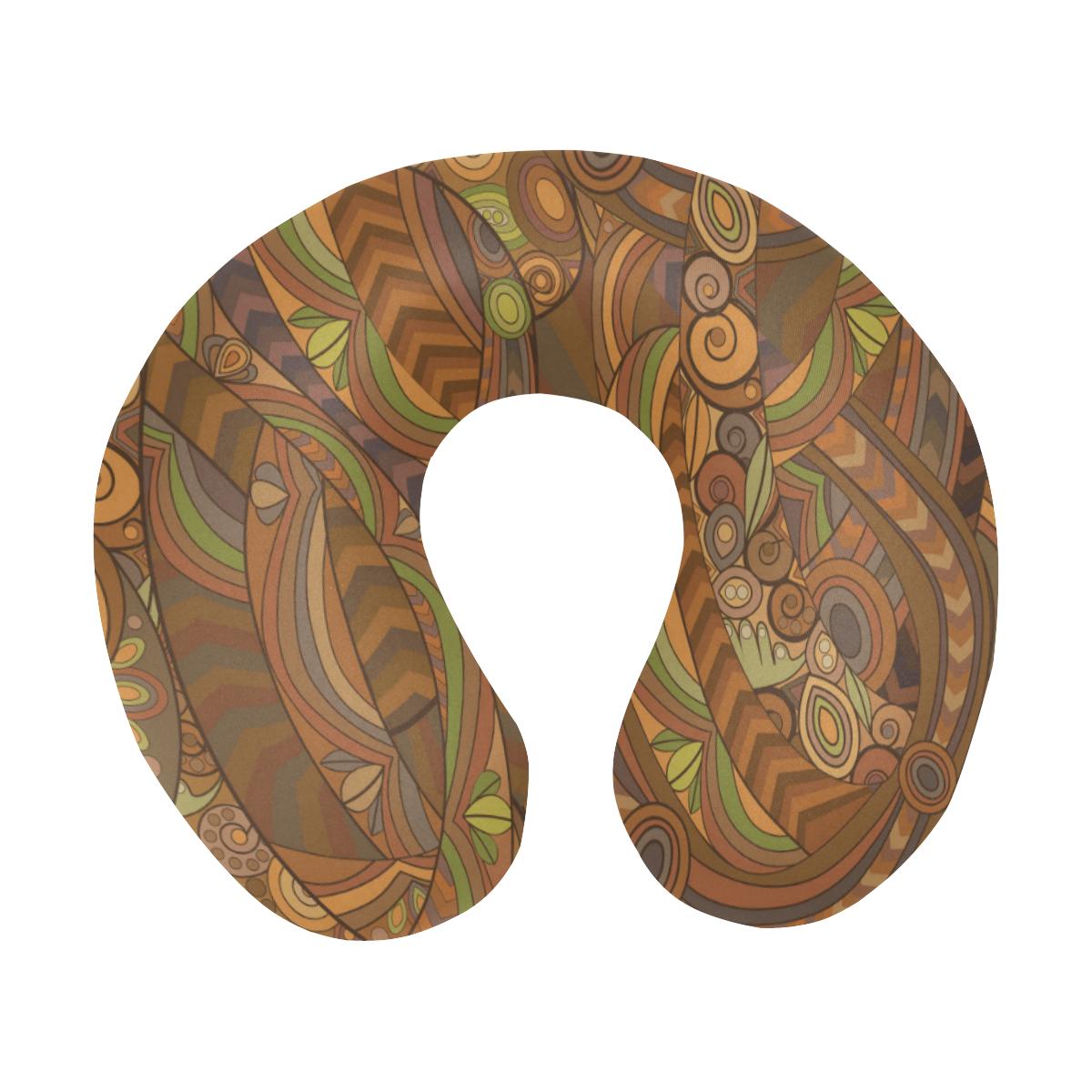 Maori Ornament Design Print U-Shaped Travel Neck Pillow-JTAMIGO.COM