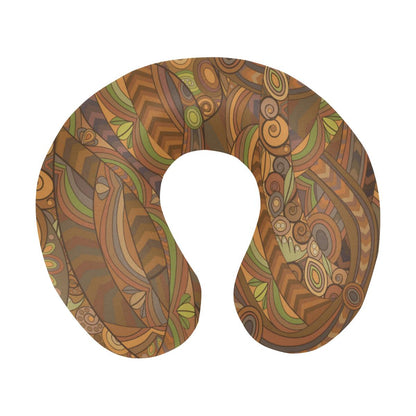Maori Ornament Design Print U-Shaped Travel Neck Pillow-JTAMIGO.COM