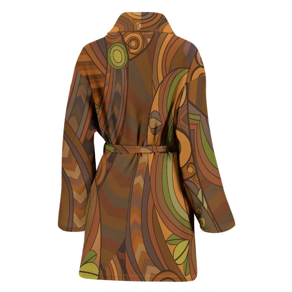 Maori Ornament Design Print Women Bath Robe-JTAMIGO.COM