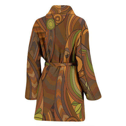 Maori Ornament Design Print Women Bath Robe-JTAMIGO.COM