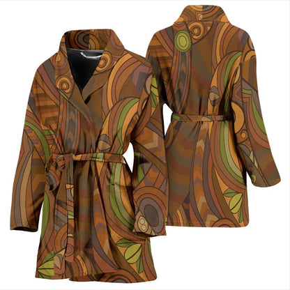Maori Ornament Design Print Women Bath Robe-JTAMIGO.COM