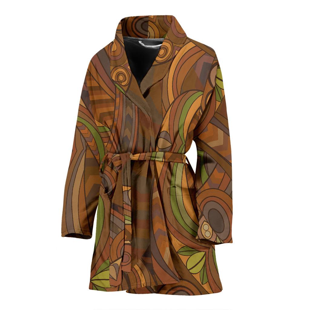 Maori Ornament Design Print Women Bath Robe-JTAMIGO.COM