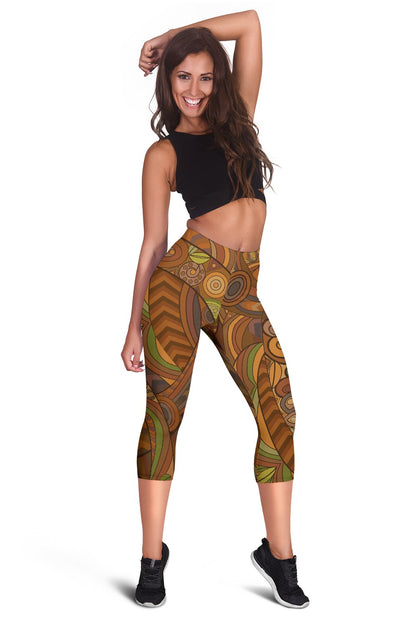 Maori Ornament Design Print Women Capris