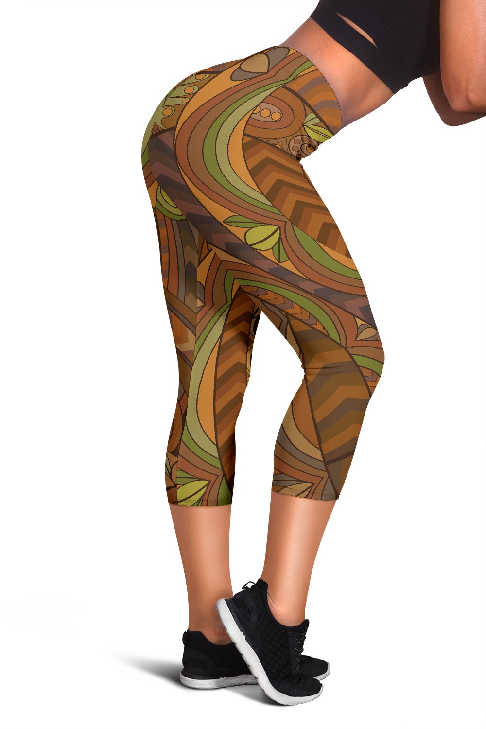 Maori Ornament Design Print Women Capris