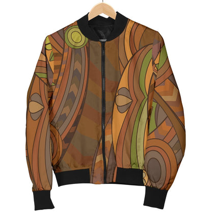 Maori Ornament Design Print Women Casual Bomber Jacket