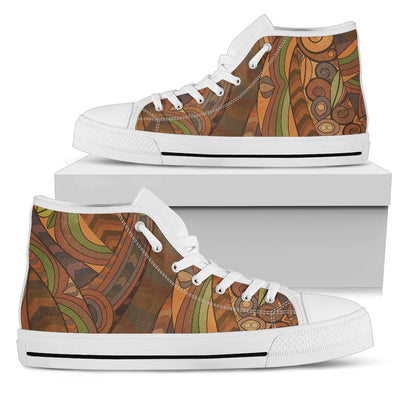 Maori Ornament Design Print Women High Top Shoes